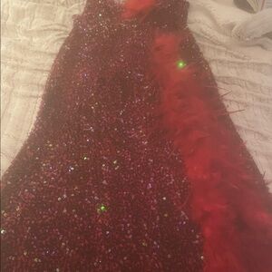 Glamorous Red Sequin Formal Dress